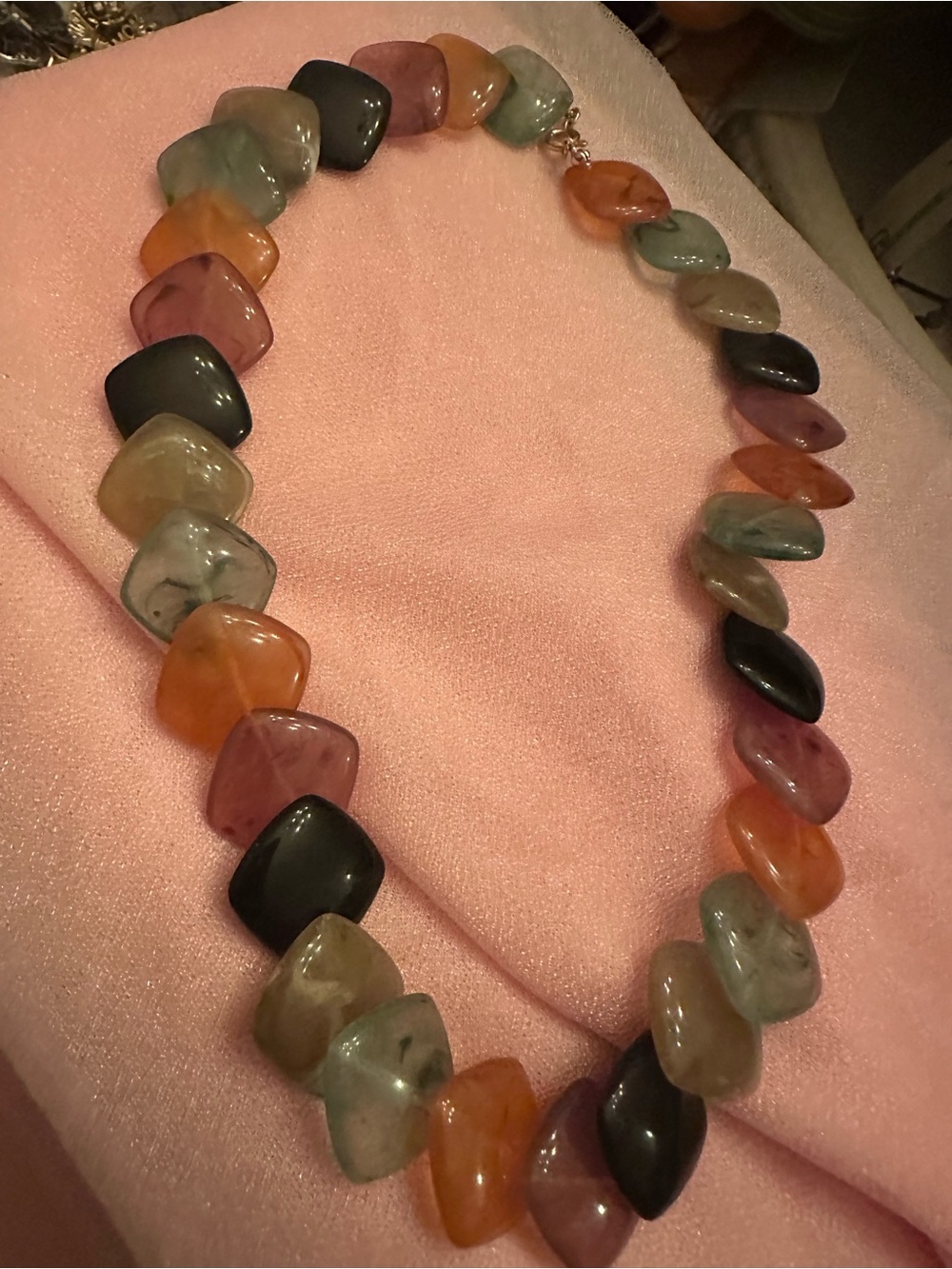Multicolor Beaded Semi-Precious Necklace - Women's Statement Jewelry